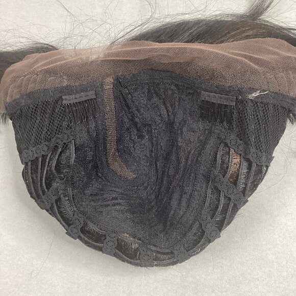 H/H Avanza Short Straight #F1B/30 Black Brown 100% Human Hair Blend Full Wig - Picture 6 of 9